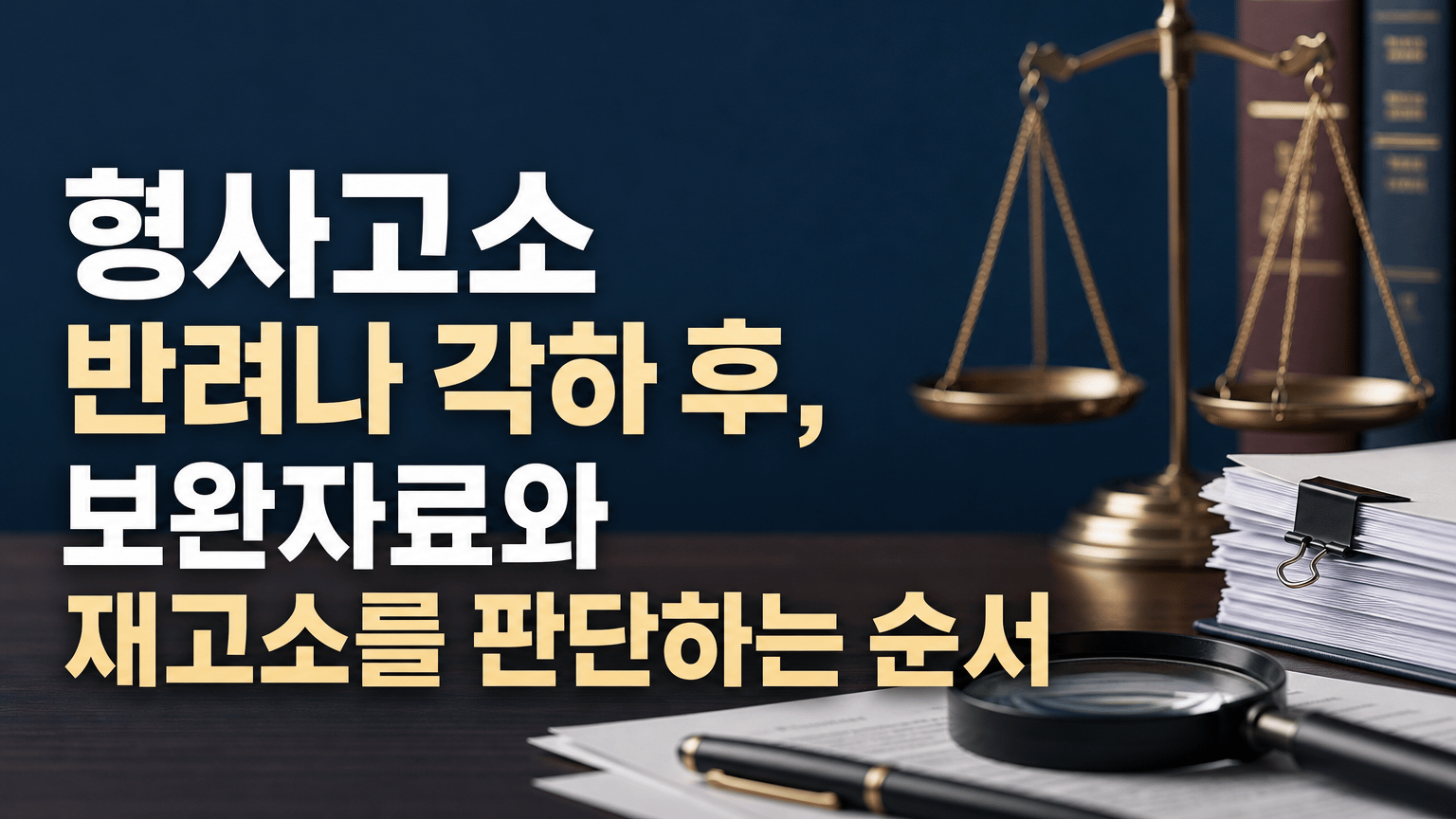 형사고소 반려나 각하 후, 보완자료와 재고소를 판단하는 순서