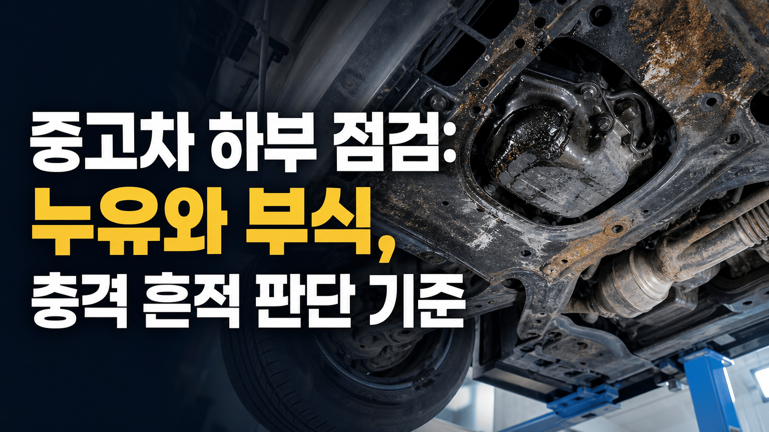 중고차 하부 점검: 누유와 부식, 충격 흔적 판단 기준